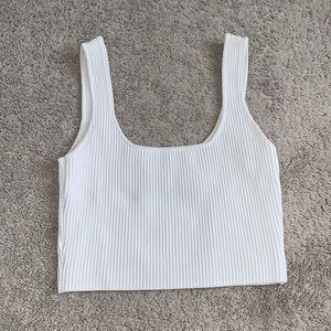 🤍 white princess polly crop top tank top